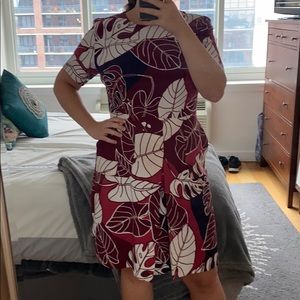 Like New Maroon Tropical A-Line dress